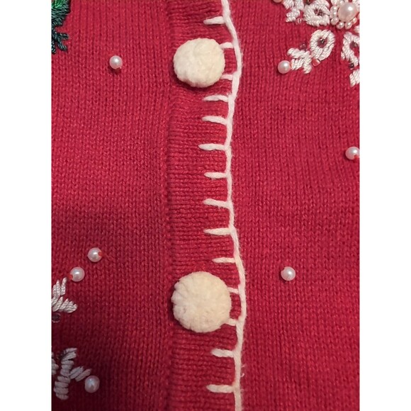 Holiday Christmas Ugly Sweater Red Snowman Sweater - Picture 13 of 16